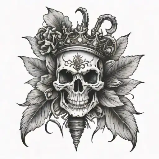 Queen Bee skull made tattoo design idea