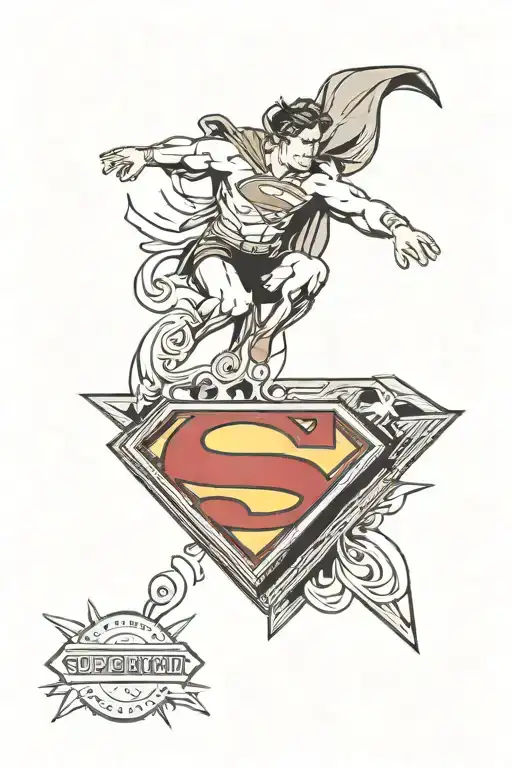 superman symbol tattoo design idea