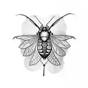 a cicada with leaves in the background  tattoo design idea
