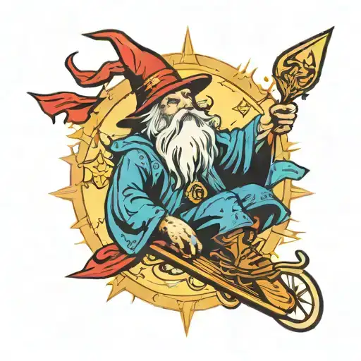 wizard skate tattoo design idea