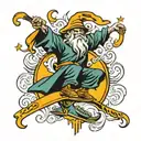 wizard skate wave tattoo design idea