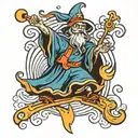 wizard skate wave tattoo design idea