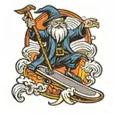 wizard skate wave tattoo design idea