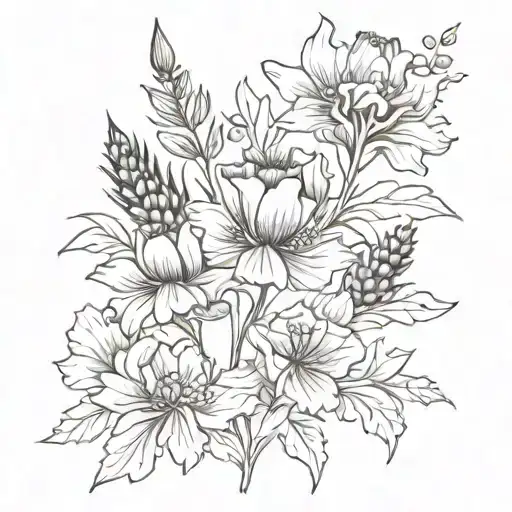 A sketch-style tattoo of a sports jersey with intricate floral patterns inspired by corn poppy, heather, and Scottish thistle tattoo design idea