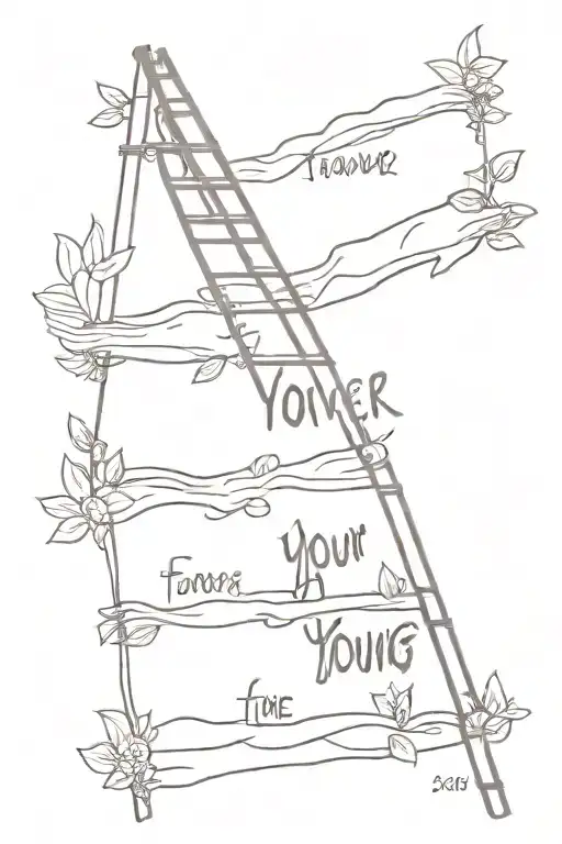 crooked ladder made from lyrics "forever young" tattoo design idea