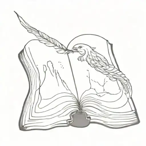 book open in front tattoo design idea