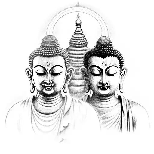 Buddha and shiva two face in one tatto tattoo design idea