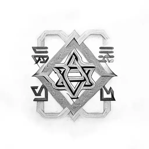 hebrew lettering, jewish art tattoo design idea