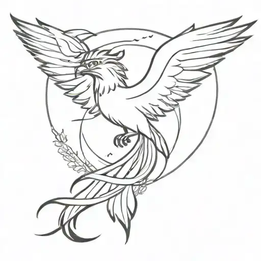 Black pheonix tribal with libra zodiac plus mountains, family and God tattoo design idea