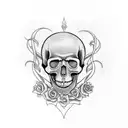 art nouveau skull tattoo design idea