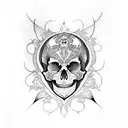 art nouveau skull tattoo design idea