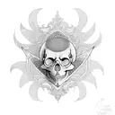 art nouveau skull tattoo design idea