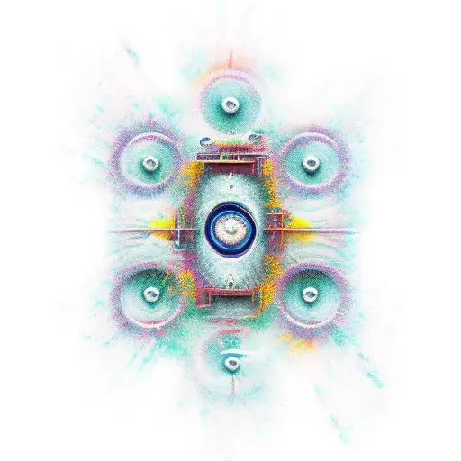 Mindfulness, spirituality, consciousness, brutal tattoo design idea