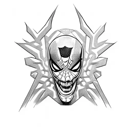 Spider-Man half venom tattoo design idea