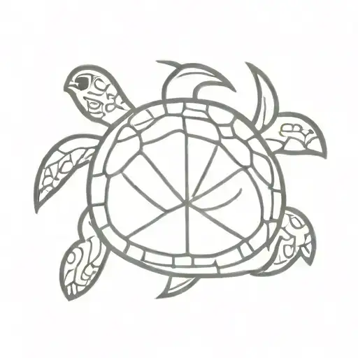 turtle peace sign incorporated tattoo design idea