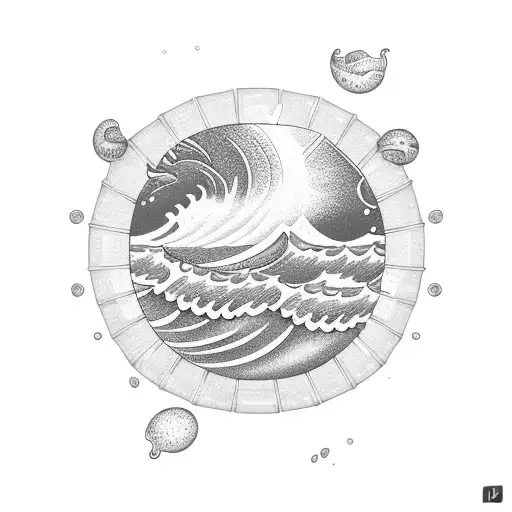 diamond, ocean wave, retro coffe pot, fried eggs tattoo design idea