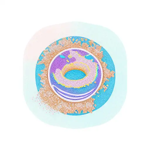 diamond, ocean wave, retro coffe pot, fried eggs tattoo design idea