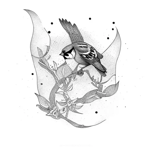 Sparrow tattoo design idea