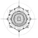 mandala and geometric  knee tattoo design idea