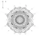 mandala and geometric  knee tattoo design idea