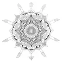 mandala and geometric  knee tattoo design idea