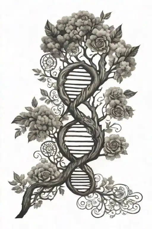DNA mixed with tree of life tattoo tattoo design idea