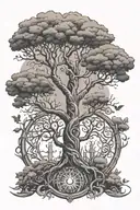 DNA mixed with tree of life tattoo design idea