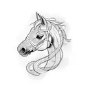Horse fighting with Snake tattoo design idea