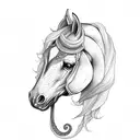 Horse with Snake tattoo design idea