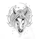 Horse with Snake tattoo design idea
