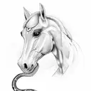 Horse with Snake tattoo design idea
