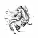 Horse fighting with Snake tattoo design idea