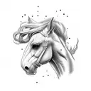 Horse fighting with Snake tattoo design idea