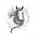 Horse fighting with Snake tattoo design idea