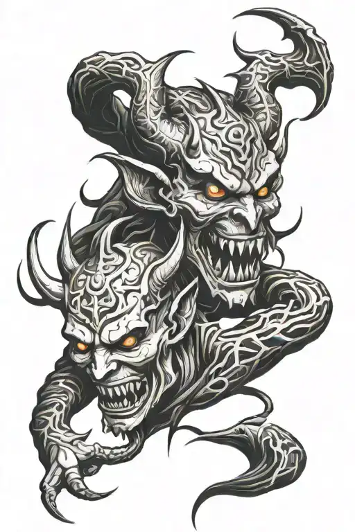 demons, evil spirits, tattoo design idea