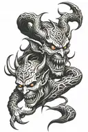 demons, evil spirits, tattoo design idea
