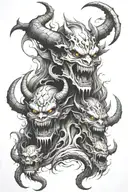 demons, evil spirits, tattoo design idea