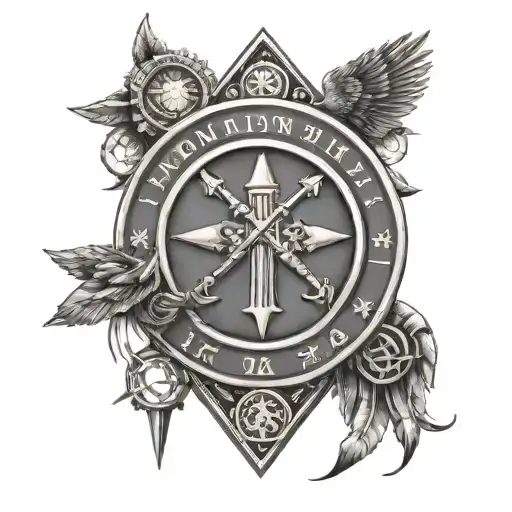 A combination of Roman numerals for the years 2018 and 2022 with a military theme tattoo design idea