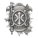 A combination of Roman numerals for the years 2018 and 2022 with a military theme tattoo design idea