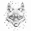 transparent wolf head and inside his head father holding a child hand tattoo design idea