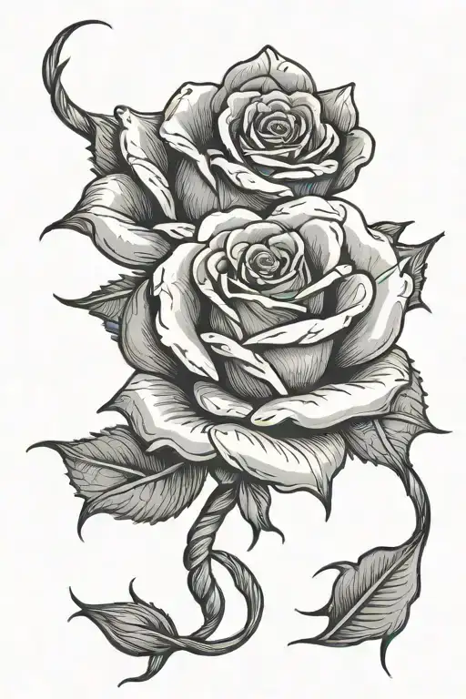 dollar rose intertwined tattoo design idea
