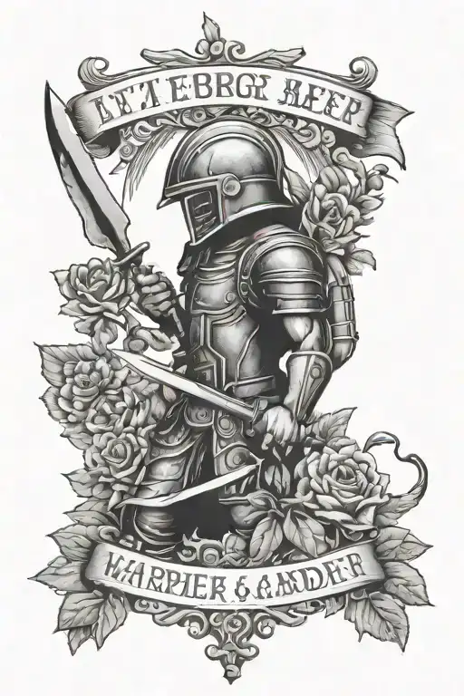 lettring phrase that says It's better to be a warrior in a garden than a gardener in a war tattoo design idea