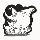 Dinosaur with a T-bone steak tattoo design idea