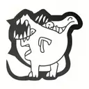 Dinosaur with a T-bone steak tattoo design idea