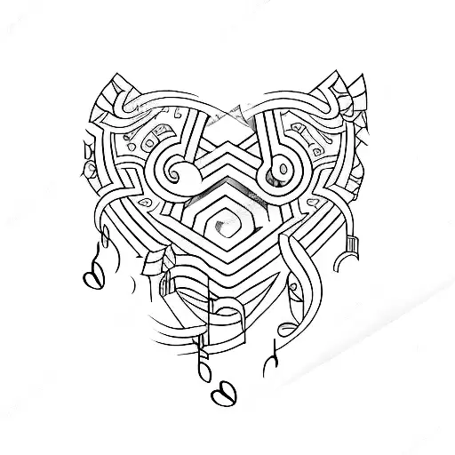 Design a unique tattoo that expresses my love for music in a creative and symbolic way. The design should emphasize my p tattoo design idea