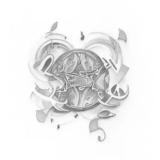 Design a unique tattoo that expresses my love for music in a creative and symbolic way. The design should emphasize my p tattoo design idea