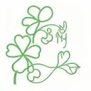 two four leaf clovers connecting with the date: 03.17.2010 below the clovers and the phrase: "my lucky charms" above tattoo design idea