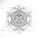 metatron's cube wit 7 colours tattoo design idea