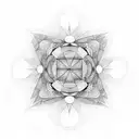 metatron's cube wit 7 colours tattoo design idea