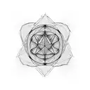 metatron's cube wit 7 colours tattoo design idea